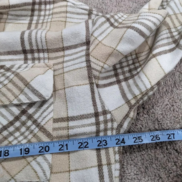 Bohme flannel Shacket Brown and Cream size Small - Picture 7 of 9